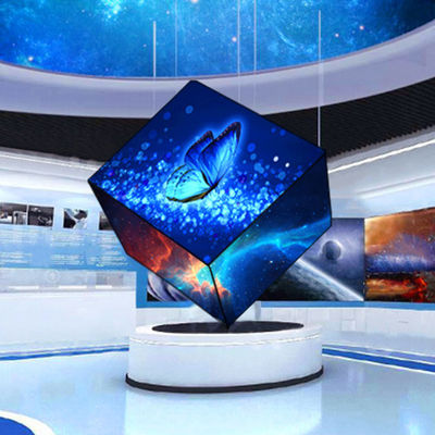 RoHS Custom LED Screen Full Color Hexagon Cylinder Pie Screen Легко устанавливать / обслуживать